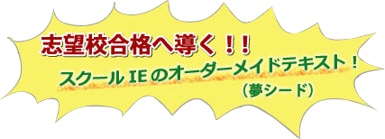 志望校合格へ導く！！スクールIEのオーダーメイドテキスト（夢シード）