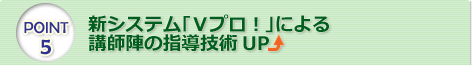 POINT 5 新システム「Ｖプロ！」による講師陣の指導技術UP